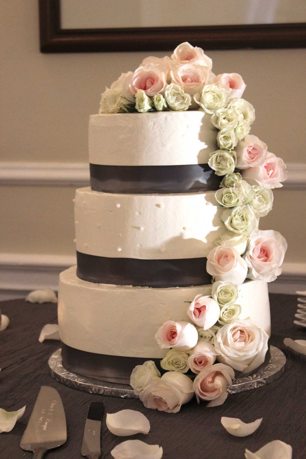 Cascading Flower Wedding Cake