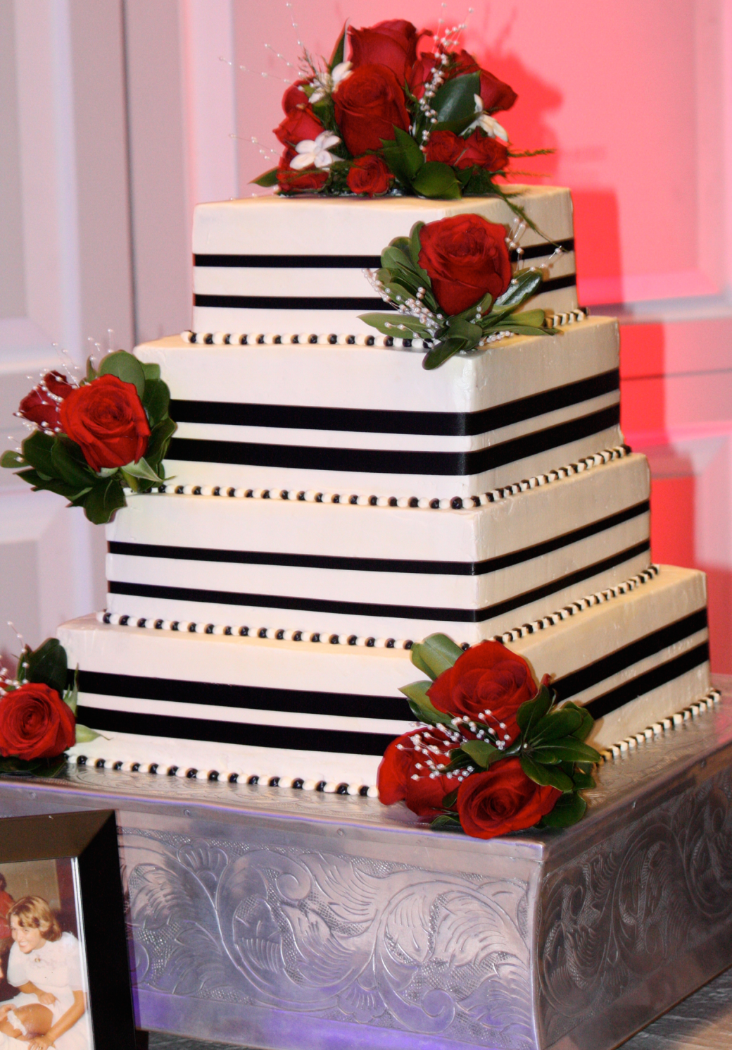 red black white wedding