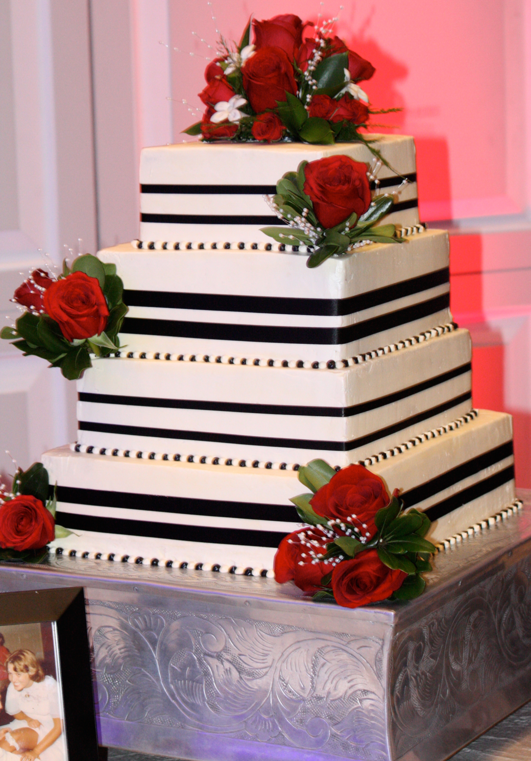 Black & Red Wedding Cake